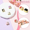 5Pcs 5 Colors Brass Pave Clear Cubic Zirconia Beads KK-CJ0002-80-3