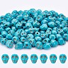  3 Strands Dyed Synthetic Turquoise Bead Strands G-NB0003-28-4