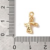 Brass Micro Pave Clear Cubic Zirconia Pendants KK-M294-08G-02-3