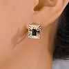 Vintage Palace Style High-end Zircon Square Stud Earrings Party Banquet Accessory. XW6833-2-1