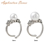 Adjustable Brass Cuff Rings ZIRC-F076-02P-4