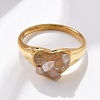 Heart Natural Quartz Crystal Finger Rings RJEW-D303-01G-04-5