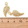 Brass Micro Pave Clear Cubic Zirconia Pendants CU-CBA2907-08G-3