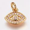 Brass Micro Pave Cubic Zirconia Charms ZIRC-G087-30G-1