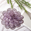 Flower Cloth Rhinestone Broochs JEWB-WH20009-06P-01-6
