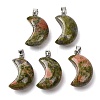 Natural Unakite Pendants G-F820-02L-24-1
