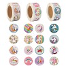 6 Rolls 3 Style Flat Round Horse Pattern Tag Stickers DIY-LS0003-53-1