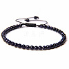 4mm Synthetic Blue Goldstone Beaded Braided Bracelets SY1950-15-1