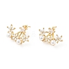 Rack Plating Brass Stud Earrings for Women EJEW-G311-01G-1