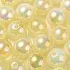 UV Plating Rainbow Iridescent Acrylic Beads OACR-F004-04A-1