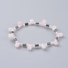 Non-magnetic Synthetic Hematite Beads Stretch Bracelets BJEW-JB04659-04-1