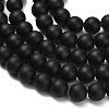 Natural Black Onyx(Dyed & Heated) Beads Strands G-Z024-01B-01-4