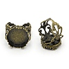 Antique Bronze Brass Filigree Ring Components X-KK-E477-AB-NF-1