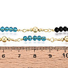 Handmade Brass Link & Glass Beaded Chains KK-N281-07G-3