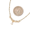 Brass Pave Clear Cubic Zirconia Angel Wings Pendant 304 Stainless Steel Satellite Chain Necklaces for Women NJEW-JN05936-3
