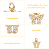   20Pcs 2 Colors Brass Micro Pave Clear Cubic Zirconia Pendants KK-PH0003-35-7