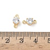 Brass Pave Clear Cubic Zirconia Connector Charms KK-Z136-54A-G-3