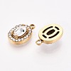 304 Stainless Steel Cubic Zirconia Charms STAS-OY004-01G-01-2