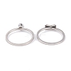 Bowknot 304 Stainless Steel Finger Ring Set for Women RJEW-C086-29-P-3