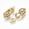 Brass Micro Pave Clear Cubic Zirconia Lobster Claw Clasps X-KK-K242-14G-2