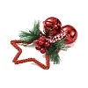 Christmas Plastic Star with Bell Pendant Decorations AJEW-S088-01A-3