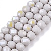 Electroplate Opaque Solid Color Glass Beads Strands LS-EGLA-A044-P6mm-L19-1