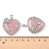 Natural Rose Quartz Heart Pendants G-S391-01P-G-3