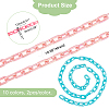 SUPERFINDINGS 20 Strands 10 Colors Acrylic Opaque Cable Chains PACR-FH0001-05-2