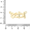 Brass Micro Pave Clear Cubic Zirconia Links KK-D357-03F-G-3
