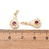 Brass Micro Pave Cubic Zirconia Charms CU-K002-42G-A-3