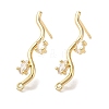 Brass with Clear Cubic Zirconia Stud Earring Findings KK-G499-02G-1