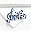 Alloy and Glass Rhinestone Musical Note Brooch PW-WG59AFF-02-1