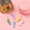 5Pcs 5 Colors Alloy Enamel Pendants ENAM-YW0002-65-5