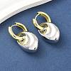 Nuggets Brass Hoop Earrings for Women EJEW-U057-06B-04GP-2