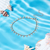 1Pc Brass Teardrop Charm Anklets AJEW-LP0007-17-3
