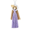 Handmade Macrame Cotton Angel Hanging Ornaments HJEW-JM02711-03-2