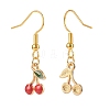 Alloy Enamel Cherry Dangle Earrings EJEW-JE04834-4