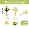 12Pcs Cross with Peace Dove Enamel Pins JEWB-FH0002-13-2
