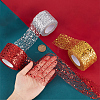 Gorgecraft 3 Rolls 3 Colors Glitter Sequin Deco Mesh Ribbons ORIB-GF0001-05-3