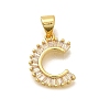 Rack Plating Brass Micro Pave Cubic Zirconia Pendants KK-L226-100G-C-1