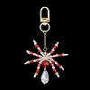 Halloween Spider Glass & 304 Stainless Steel Pendant Decorations HJEW-JM05040-2