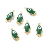 Brass Enamel Connector Charms KK-J302-07G-2