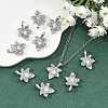 SHEGRACE Brass Micro Pave Clear Cubic Zirconia Charms XGRQ2O649-424P-5