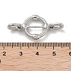 Brass Micro Pave Clear Cubic Zirconia Fold Over Clasps KK-K361-02P-4