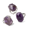 Natural Amethyst Finger Rings RJEW-C154-01I-4