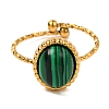 Oval Synthetic Malachite Finger Rings RJEW-Q822-45G-05-2