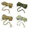  Jewelry 4 Bundles 4 Colors Hemp Rope with Polyester Green Leaf OCOR-PJ0001-006-8