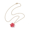 Handmade Glass Seed Beaded Star Pendant 304 Stainless Steel Cable Chain Necklaces for Women NJEW-MZ00118-02-4