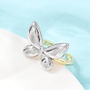 Brass Adjustable Open Cuff Rings for Women RJEW-Q030-03GP-5