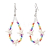 Starfish Synthetic Turquoise & Glass Beaded Bracelets & Earrings & Necklaces SJEW-JS01369-3